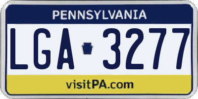 PA license plate LGA3277