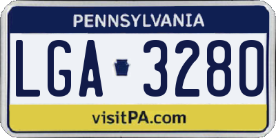 PA license plate LGA3280