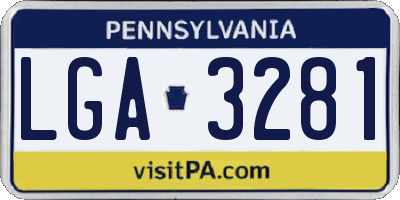 PA license plate LGA3281