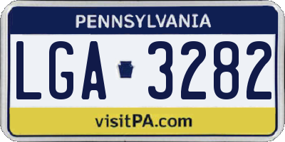 PA license plate LGA3282