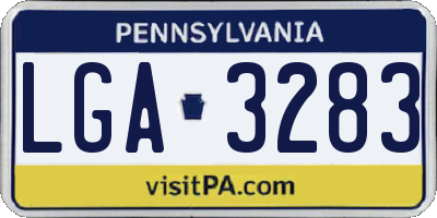 PA license plate LGA3283