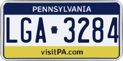 PA license plate LGA3284