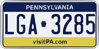 PA license plate LGA3285