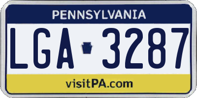 PA license plate LGA3287
