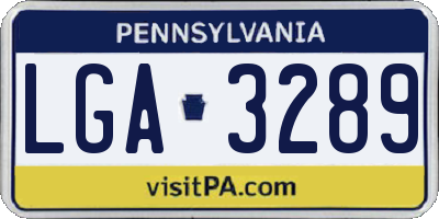 PA license plate LGA3289