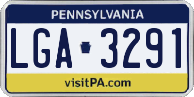 PA license plate LGA3291