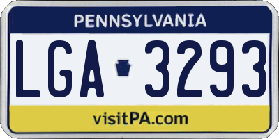 PA license plate LGA3293