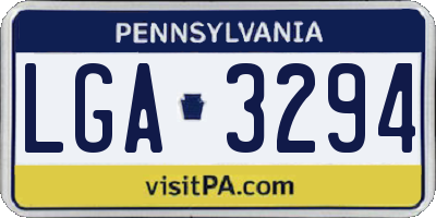 PA license plate LGA3294