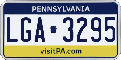 PA license plate LGA3295