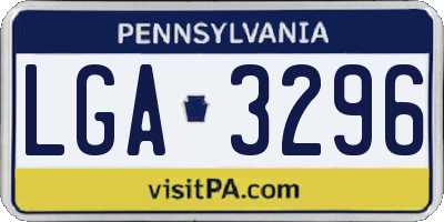 PA license plate LGA3296
