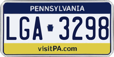 PA license plate LGA3298