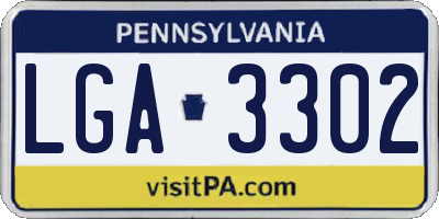 PA license plate LGA3302