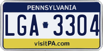 PA license plate LGA3304