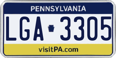 PA license plate LGA3305