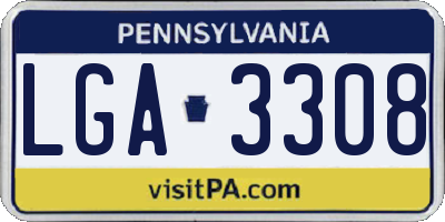 PA license plate LGA3308