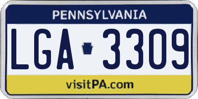 PA license plate LGA3309