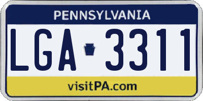PA license plate LGA3311