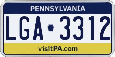 PA license plate LGA3312