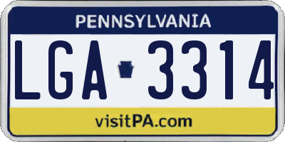 PA license plate LGA3314