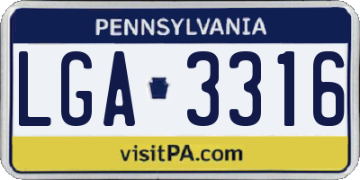 PA license plate LGA3316