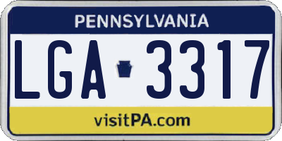 PA license plate LGA3317