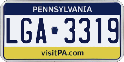 PA license plate LGA3319