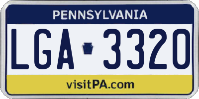 PA license plate LGA3320