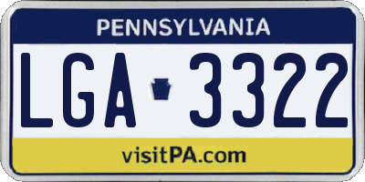 PA license plate LGA3322