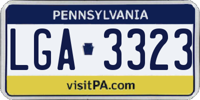 PA license plate LGA3323