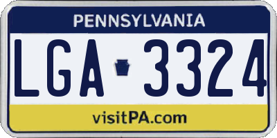 PA license plate LGA3324