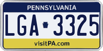 PA license plate LGA3325