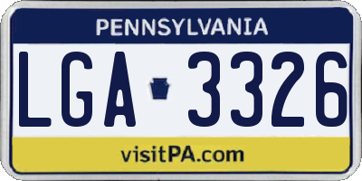 PA license plate LGA3326