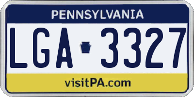 PA license plate LGA3327