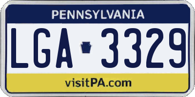 PA license plate LGA3329