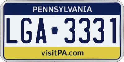 PA license plate LGA3331