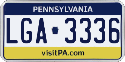 PA license plate LGA3336