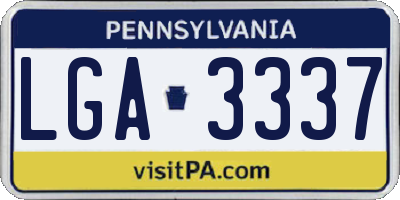 PA license plate LGA3337