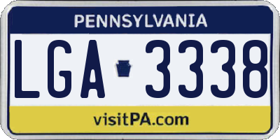 PA license plate LGA3338