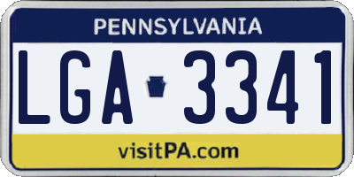 PA license plate LGA3341