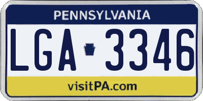 PA license plate LGA3346