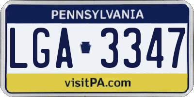 PA license plate LGA3347