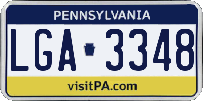 PA license plate LGA3348