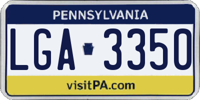 PA license plate LGA3350