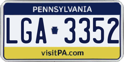 PA license plate LGA3352
