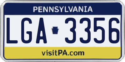 PA license plate LGA3356