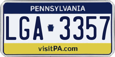 PA license plate LGA3357