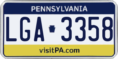 PA license plate LGA3358