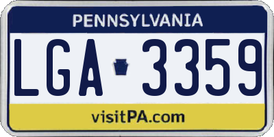 PA license plate LGA3359