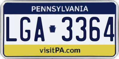 PA license plate LGA3364