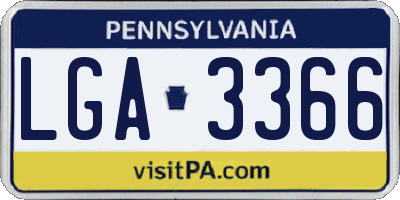 PA license plate LGA3366